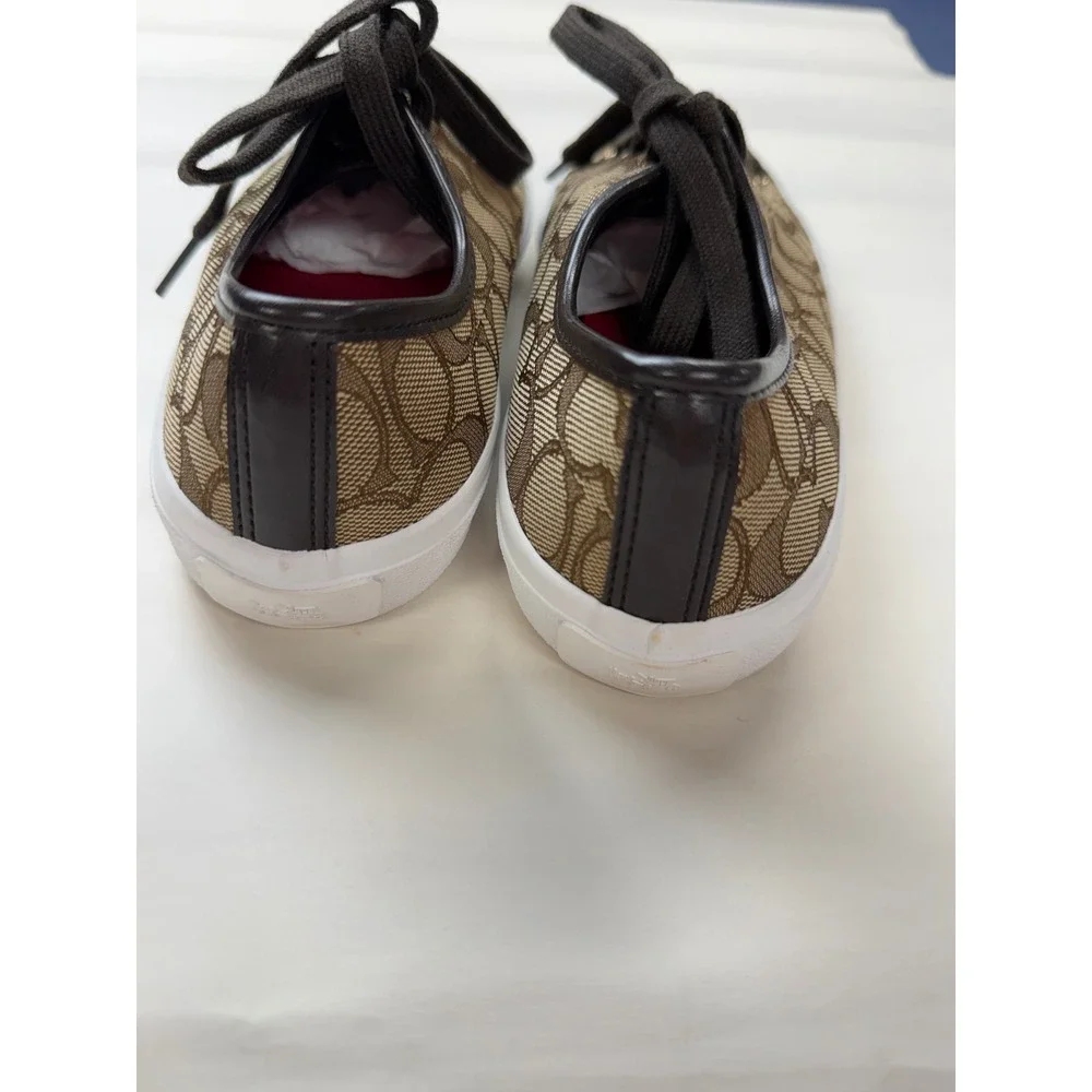 Coach Empire Signature Canvas Sneakers Brown Canvas Sz 8.5
